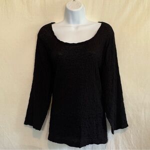D-156 Covington Black 3/4 Sleeve Pullover Lightweight Blouse Size‎ L